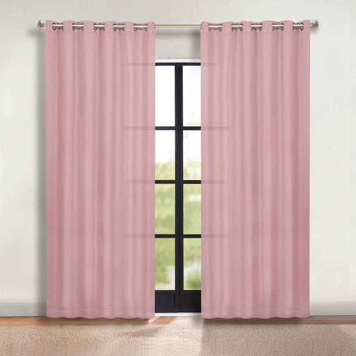 Solid Machine Washable Room Darkening Blackout Curtains, Set of 2 - MauveChalk