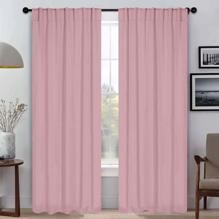 Solid Room Darkening Blackout Curtains with Back Tabs, Set of 2