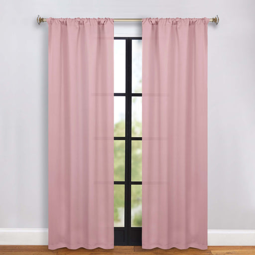 Solid Machine Washable Room Darkening Blackout Curtains, Set of 2 - MauveChalk