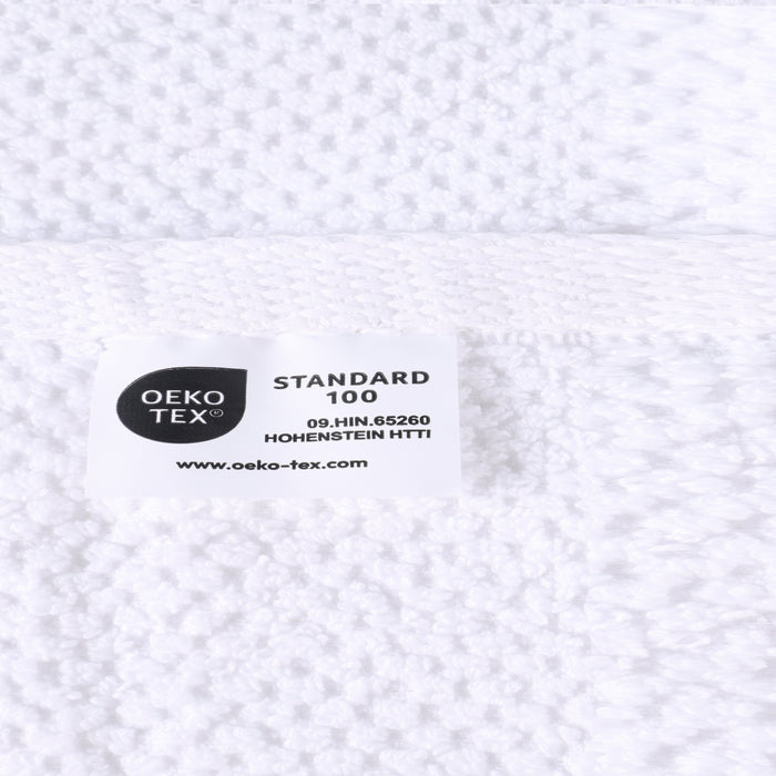 Medallion Cotton Jacquard Textured 3 Piece Assorted Towel Set - Aqua