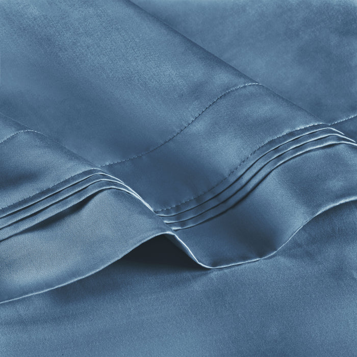 650 Thread Count Egyptian Cotton Solid Pillowcase Set - Medium Blue
