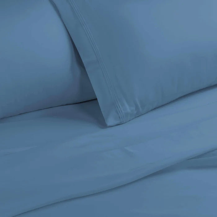 1500 Thread Count Egyptian Cotton Deep Pocket Bed Sheet Set - Medium Blue