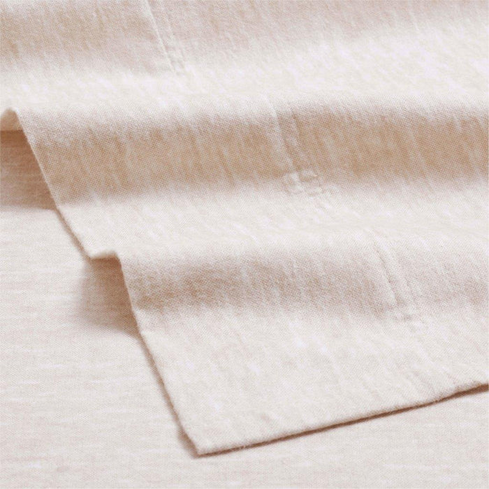Melange Flannel Cotton Two-Toned Textured Pillowcases, Set of 2 - Beige