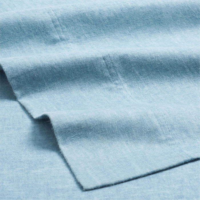 Melange Flannel Cotton Two-Toned Textured Pillowcases, Set of 2 - Blue