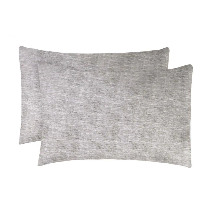 Melange Flannel Cotton Two-Toned Textured Pillowcases, Set of 2 - Charcoal