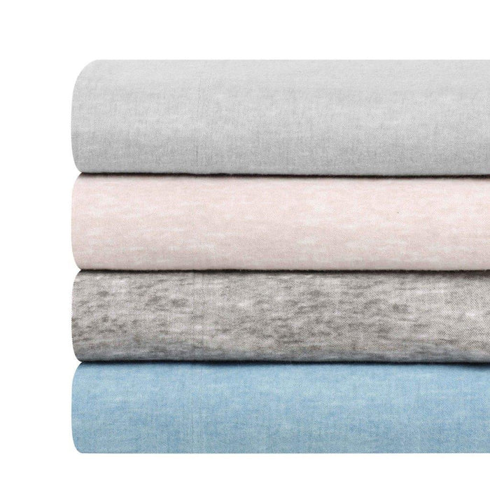Melange Flannel Cotton Two-Toned Textured Deep Pocket Sheet Set