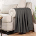 All-Season Chevron Cotton Bed Blanket & Sofa Throw - Charcoal