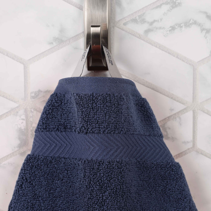 Cotton Zero Twist 2 Piece Bath Sheet Towel Set - Midnight Blue