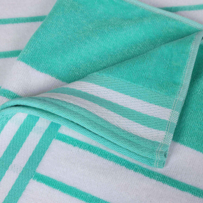 Cabana Stripe Oversized Cotton Beach Towel Set Of 2, 4, 6 - Mint