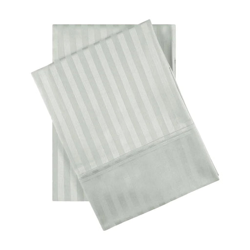 Egyptian Cotton 600 Thread Count 2 Piece Striped Pillowcase Set - Mint