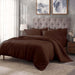 Egyptian Cotton 400 Thread Count Solid Duvet Cover Set - Mocha