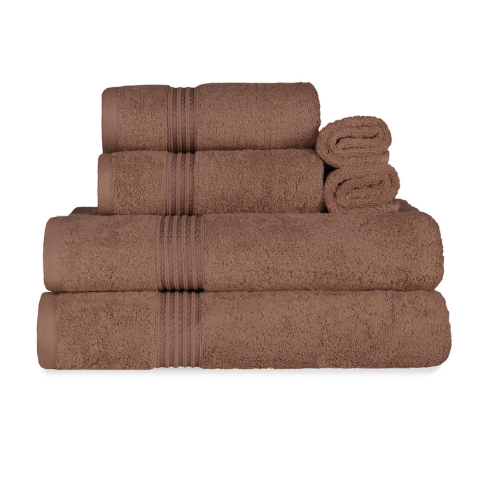Heritage Egyptian Cotton 6 Piece Solid Towel Set - Mocha