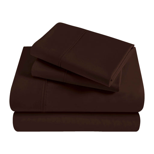 Egyptian Cotton 300 Thread Count Solid Deep Pocket Sheet Set - Mocha