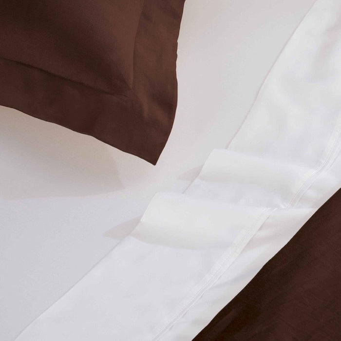 Egyptian Cotton 300 Thread Count Solid Duvet Cover Set - Mocha