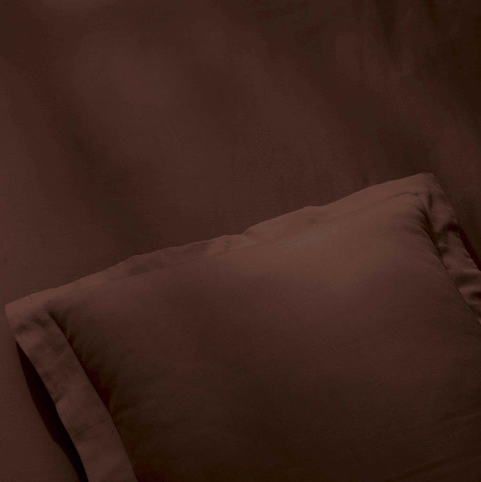 Egyptian Cotton 400 Thread Count Solid Duvet Cover Set - Mocha