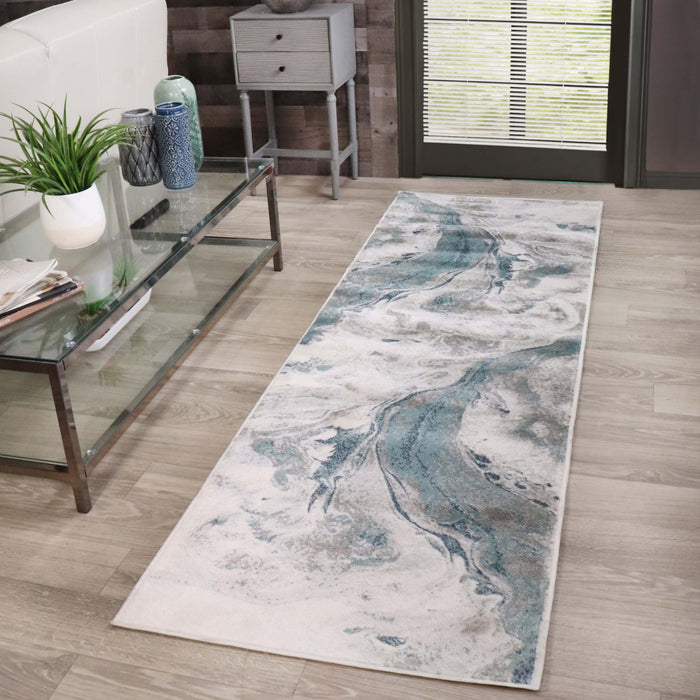Morwenna Watercolor Abstract  Indoor Large Area Rugs Or Runner Rug