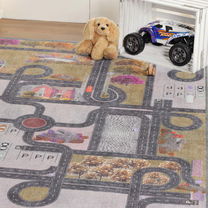 Country Road Non-Slip Kids Playroom Nursery Washable Indoor Area Rug