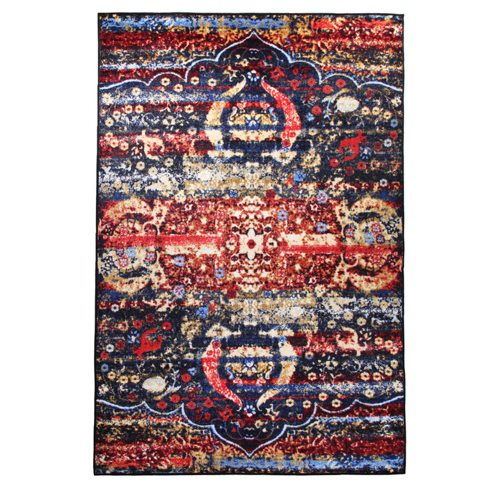 Oswell Medallion Non-Slip Washable Indoor Area Rug or Runner - Multicolor