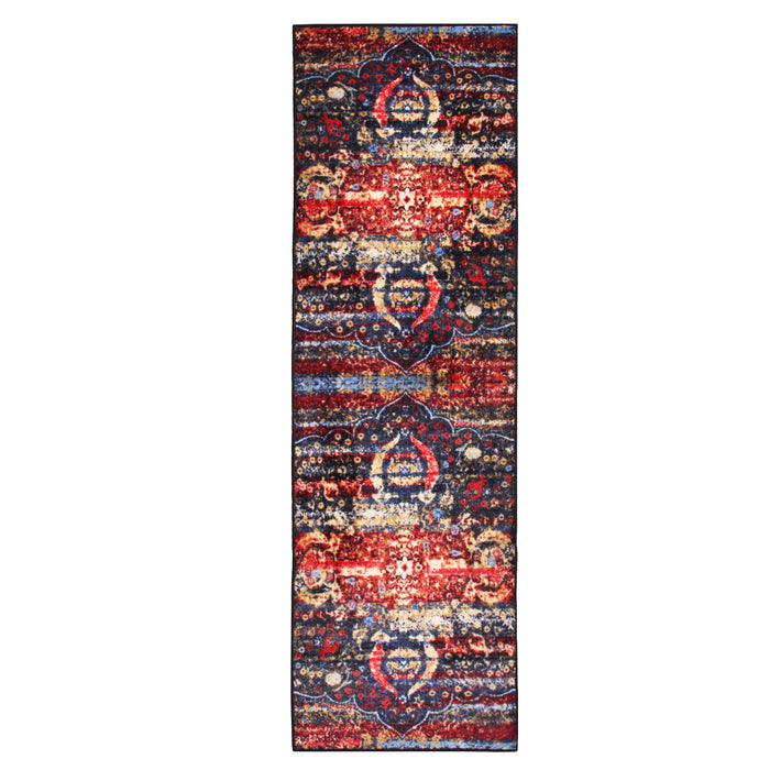 Oswell Medallion Non-Slip Washable Indoor Area Rug or Runner - Multicolor