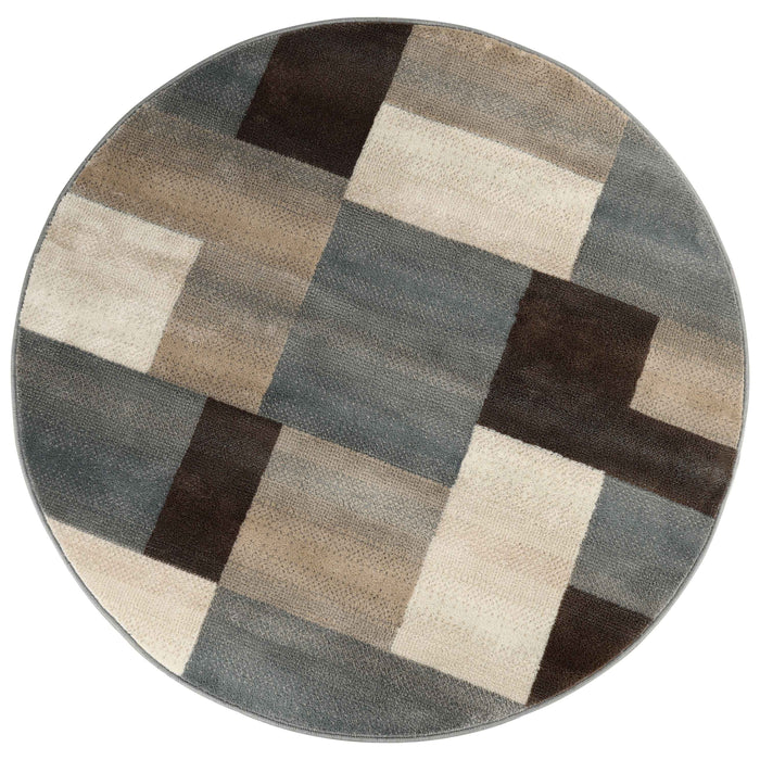 Clifton Modern Geometric Patchwork Area Rug or Runner Rug - Gray