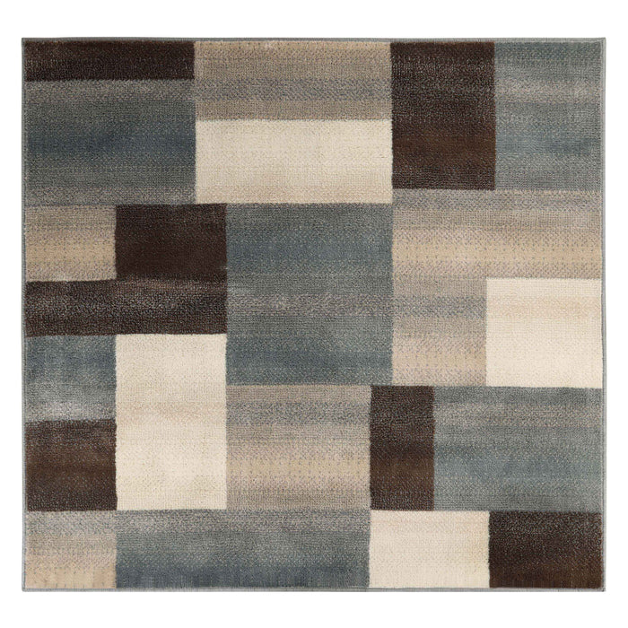 Clifton Modern Geometric Patchwork Area Rug or Runner Rug - Gray