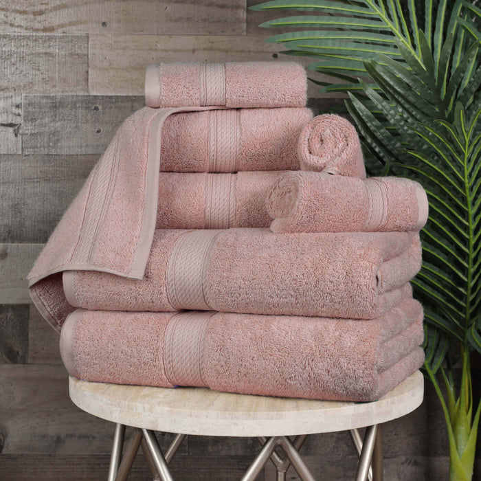 Egyptian Cotton Pile Plush Heavyweight Luxury Soft 8-Piece Towel Set