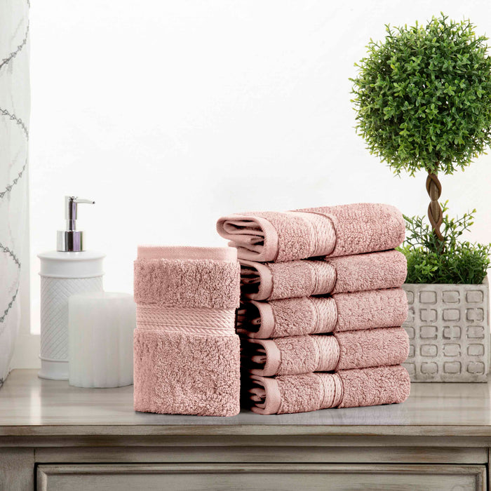 Egyptian Cotton Pile Plush Heavyweight Luxury Soft Face Towel Set of 6