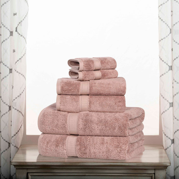 Egyptian Cotton Pile Plush Heavyweight Luxury Soft 6-Piece Towel Set