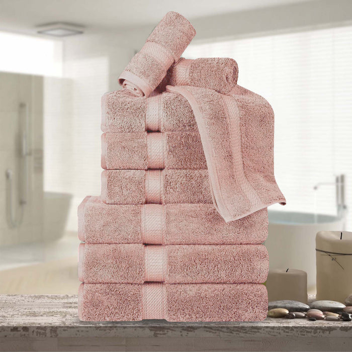 Egyptian Cotton Pile Plush Heavyweight Luxury Soft 9-Piece Towel Set