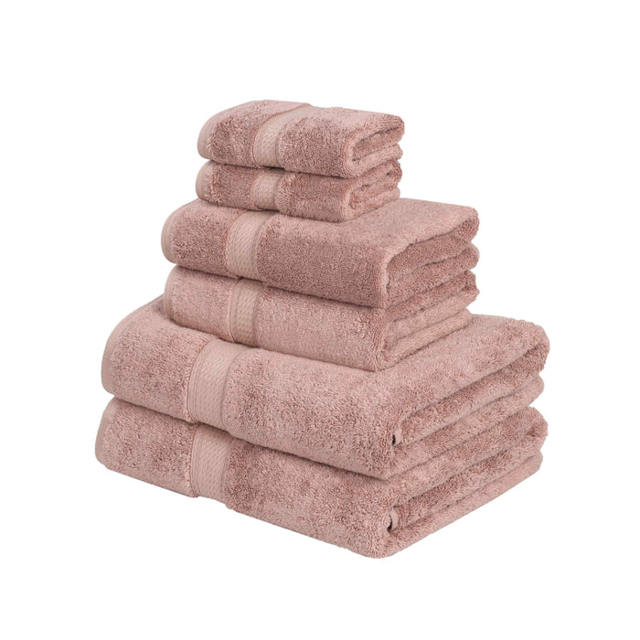 Egyptian Cotton Pile Plush Heavyweight Luxury Soft 6-Piece Towel Set