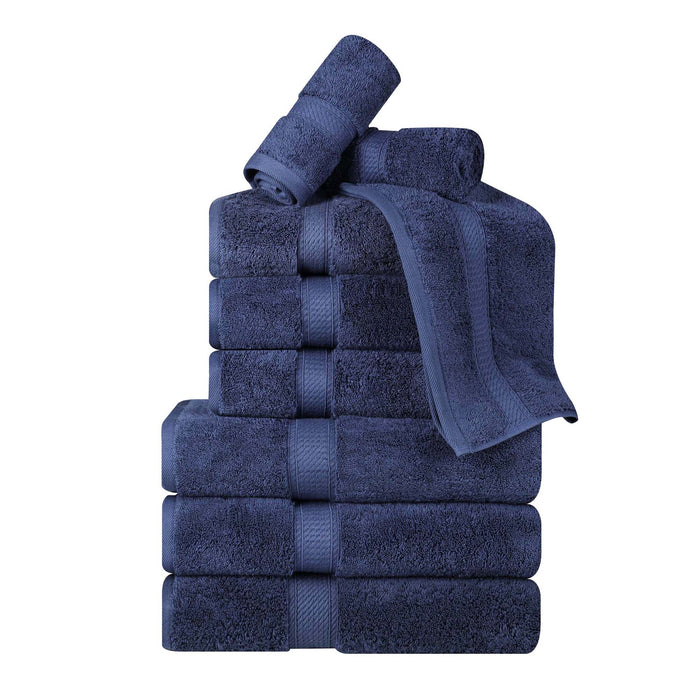 Egyptian Cotton Pile Plush Heavyweight Absorbent 9 Piece Towel Set