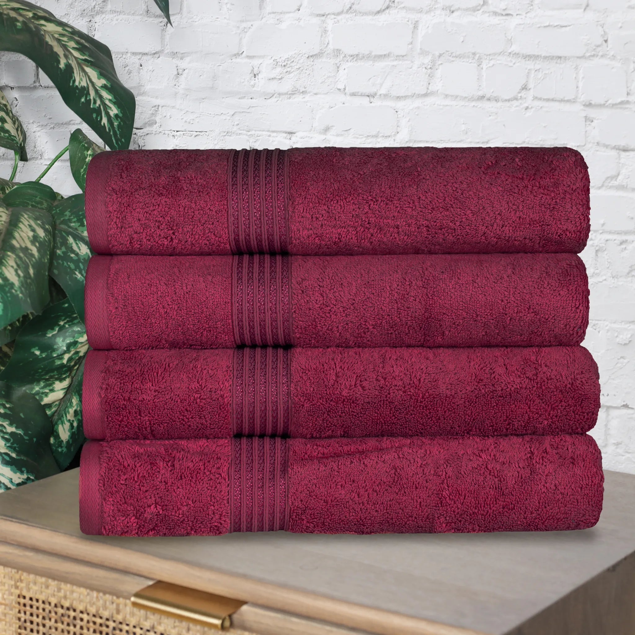 Heritage Egyptian Cotton Solid Bath Towel Set of 4 - Blue Nile Mills