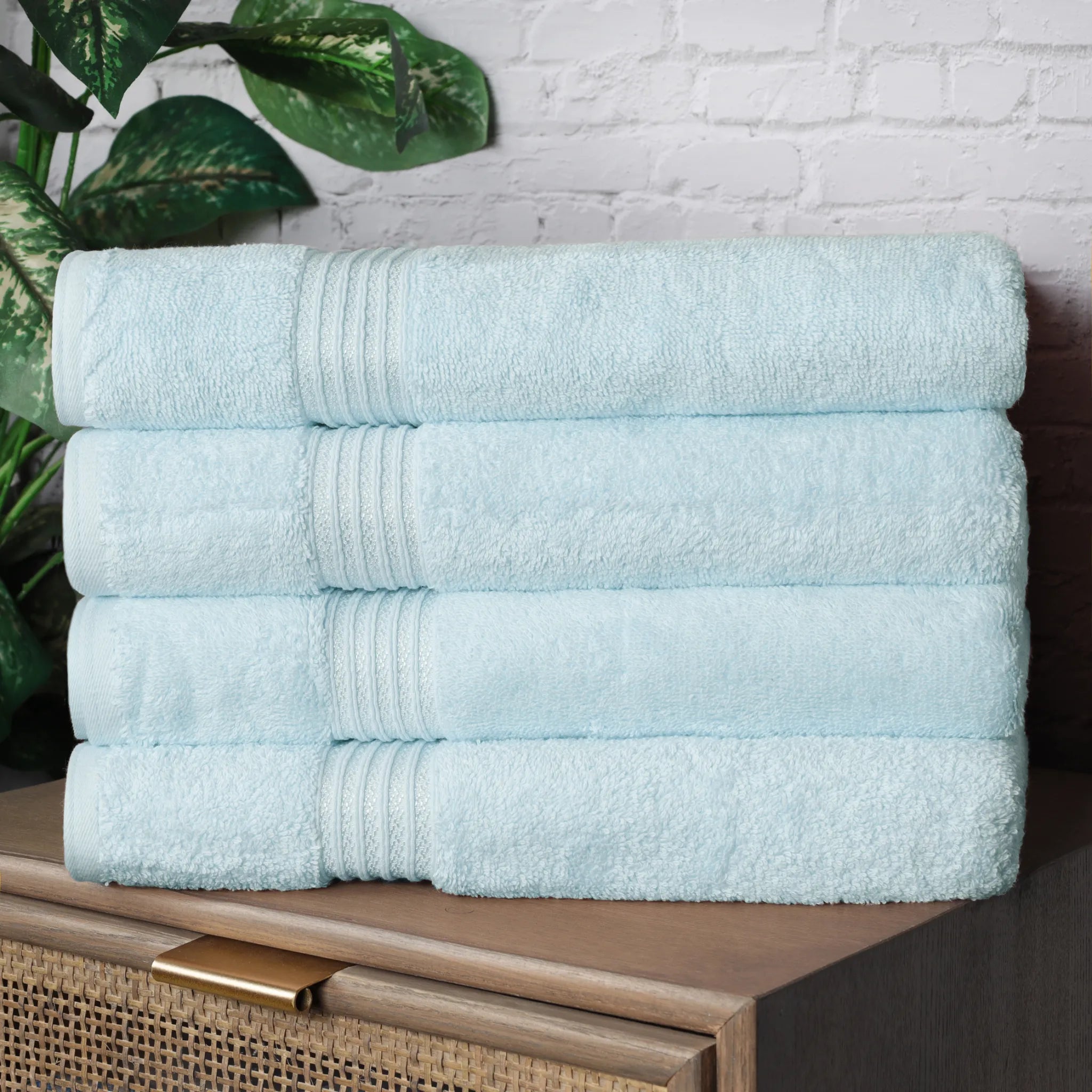 Heritage Egyptian Cotton Solid Bath Towel Set of 4 - Blue Nile Mills