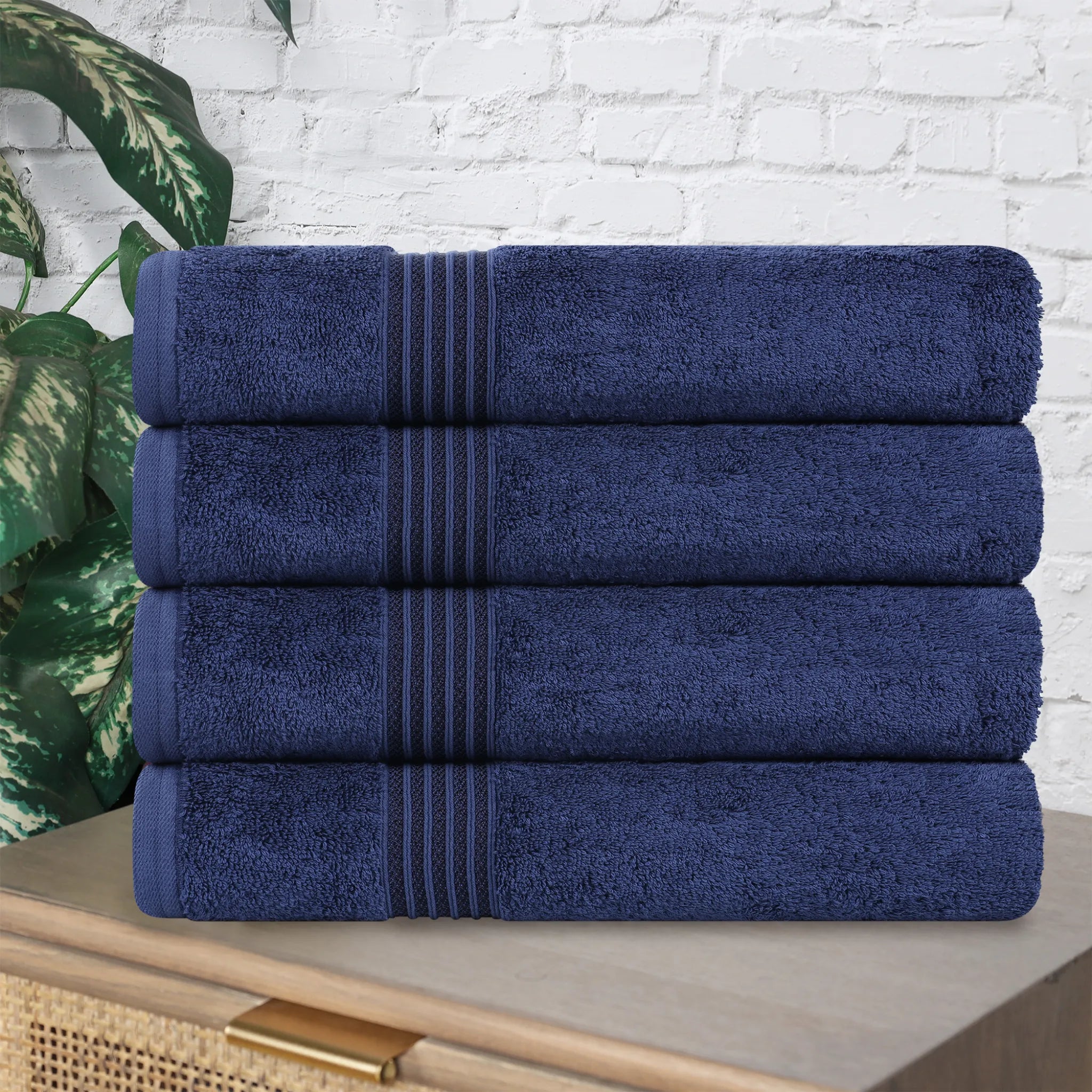 Heritage Egyptian Cotton Solid Bath Towel Set of 4 - Blue Nile Mills