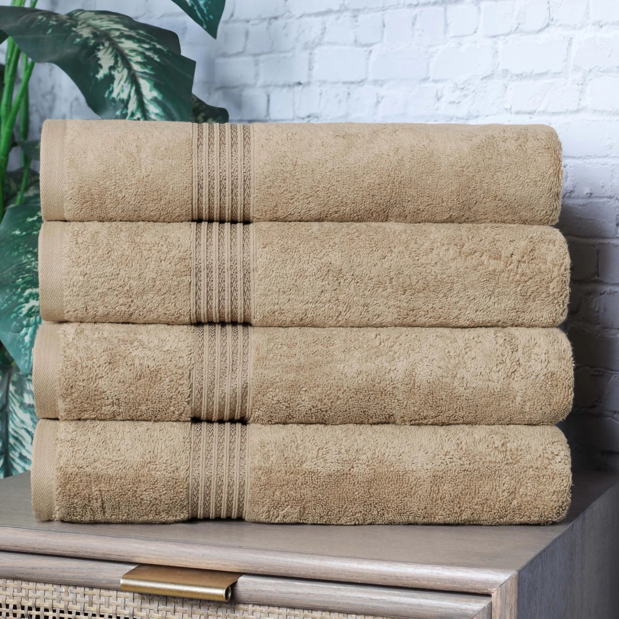 Heritage Egyptian Cotton Solid Bath Towel Set of 4 - Blue Nile Mills