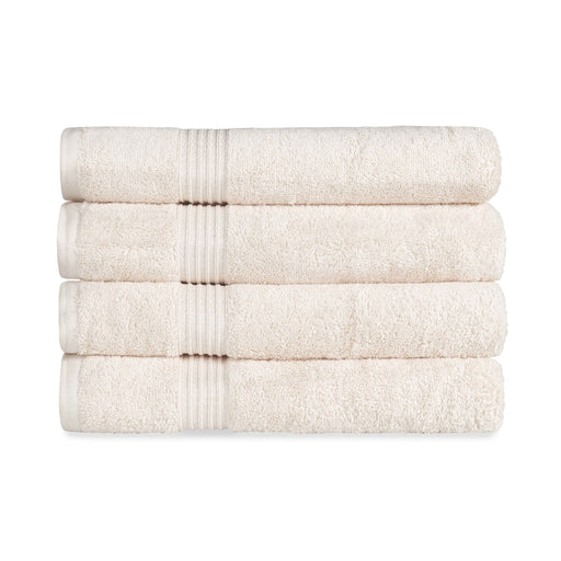 Egyptian Cotton 4 Piece Solid Bath Towel Set - Ivory