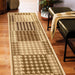 Abstract Checkered Geometric Border Indoor Area Rug or Runner Rug - Beige