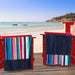 Nautical Stripe Cotton Oversized 4 Piece Beach Towel Set - Blue