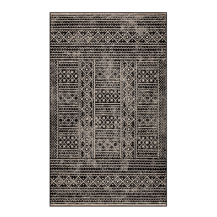 Navajo Aztec Pattern Indoor Area Rug - Black