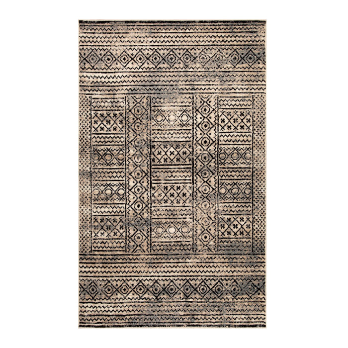 Navajo Aztec Pattern Indoor Area Rug - Cream