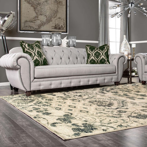 Navan Floral Damask Indoor Area Rug - Beige