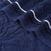 Sadie Zero Twist Cotton Solid Jacquard Floral Hand Towel Set of 6 - Navy Blue