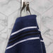 Sadie Zero Twist Cotton Solid Jacquard Floral Motif 9 Piece Towel Set - Navy Blue