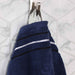 Sadie Zero Twist Cotton Solid Jacquard Floral Motif 6 Piece Towel Set - Navy Blue