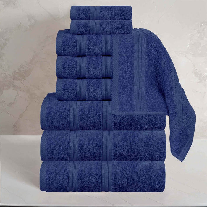 Smart Dry Zero Twist Cotton 9 Piece Solid Assorted Towel Set