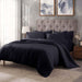 Egyptian Cotton 400 Thread Count Solid Duvet Cover Set - NavyBlue