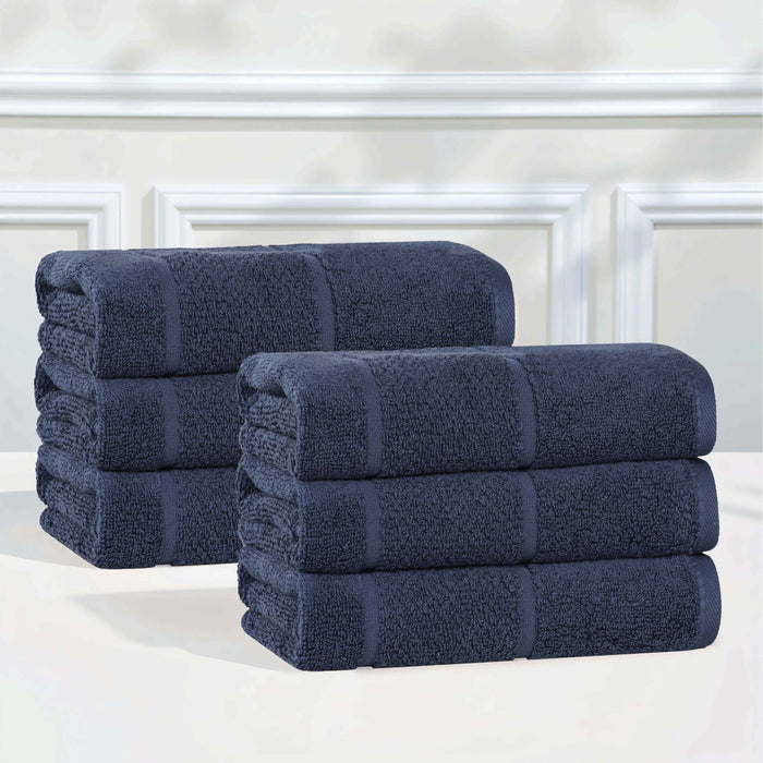 Mile Smart Twist Cotton Solid Hand Towels, Set of 6