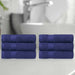 Kendell Egyptian Cotton 6 Piece Hand Towel Set with Dobby Border - Navy Blue