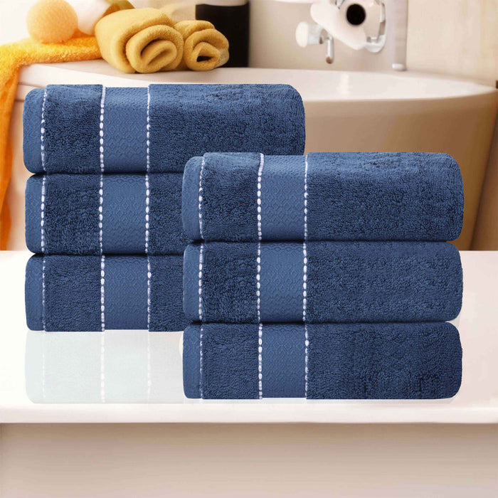 Niles Egypt Produced Giza Cotton Dobby Absorbent Hand Towel Set of 6