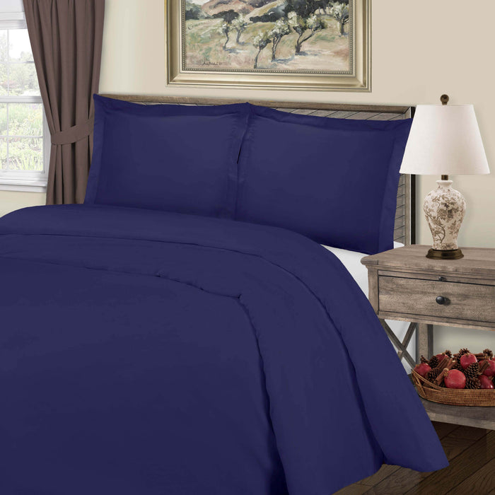 Solid 800-Thread Count Cotton Blend 3-Piece Duvet Cover Set